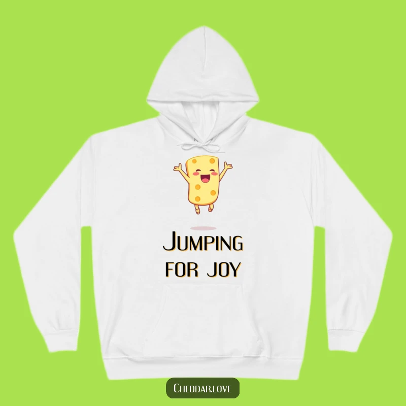 Funny Cheese Hoodie: Joyful Leap - Cozy & Hilarious Celebration Gift