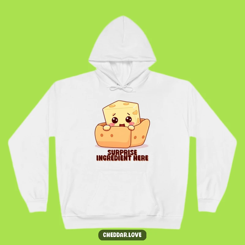 Funny Cheese Hoodie: Surprised Snack Peek - Cozy & Hilarious Foodie Gift