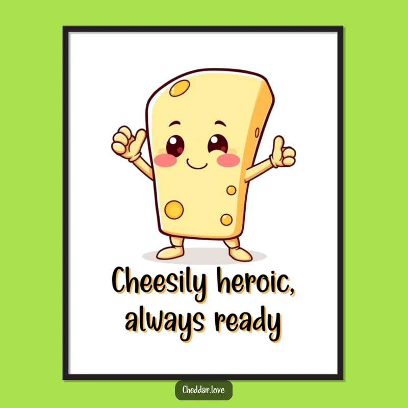 Funny Free Printable Wall Art: Heroic Cheese - Downloadable Art!