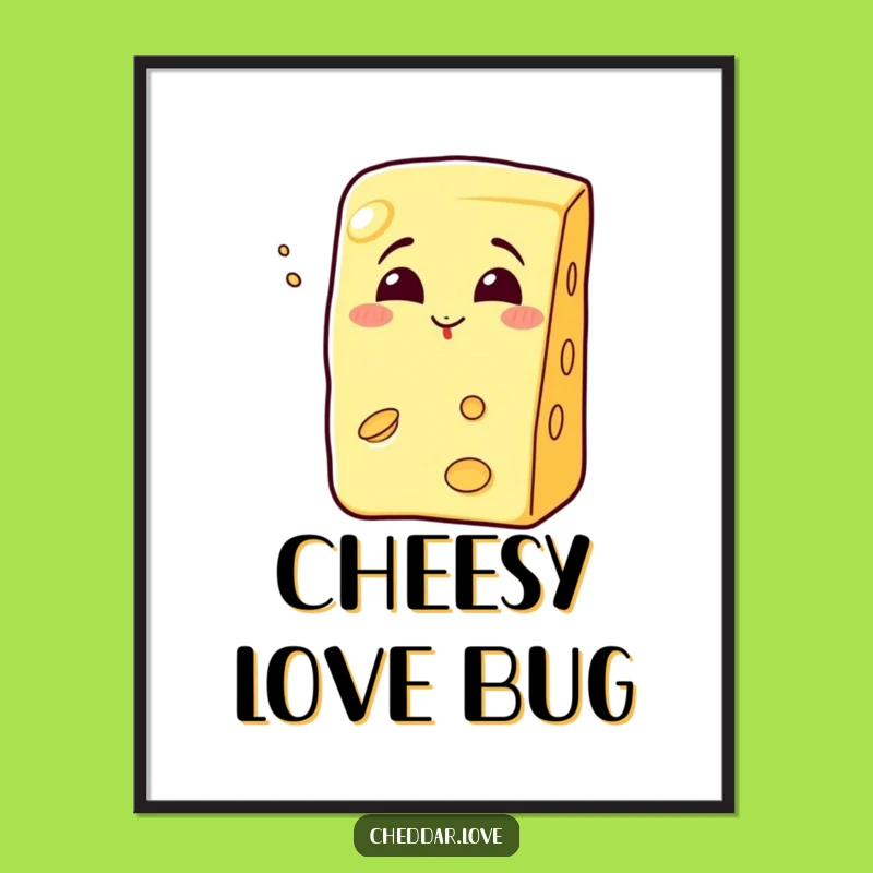 Funny Free Printable Wall Art: Cheesy Kiss - Downloadable Decor