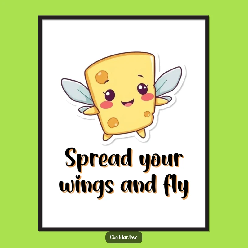 Free Printable Funny Cheese Art: Cracker Wings Downloadable Wall Decor Digital Gift