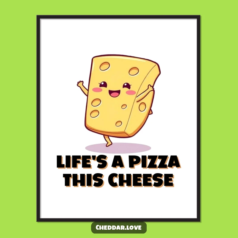 Free Printable Wall Art: Cartwheel Cheese Slice for a Fun, Energetic Space