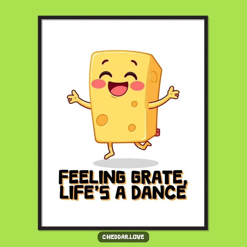 Free Printable Wall Art: Funny Dancing Cheese Block Downloadable Art