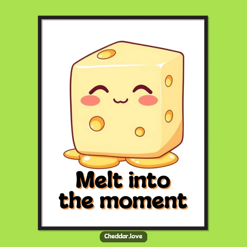 Funny Free Printable Wall Art: Melting Cheese Bliss - Quirky Downloadable Decor Gift