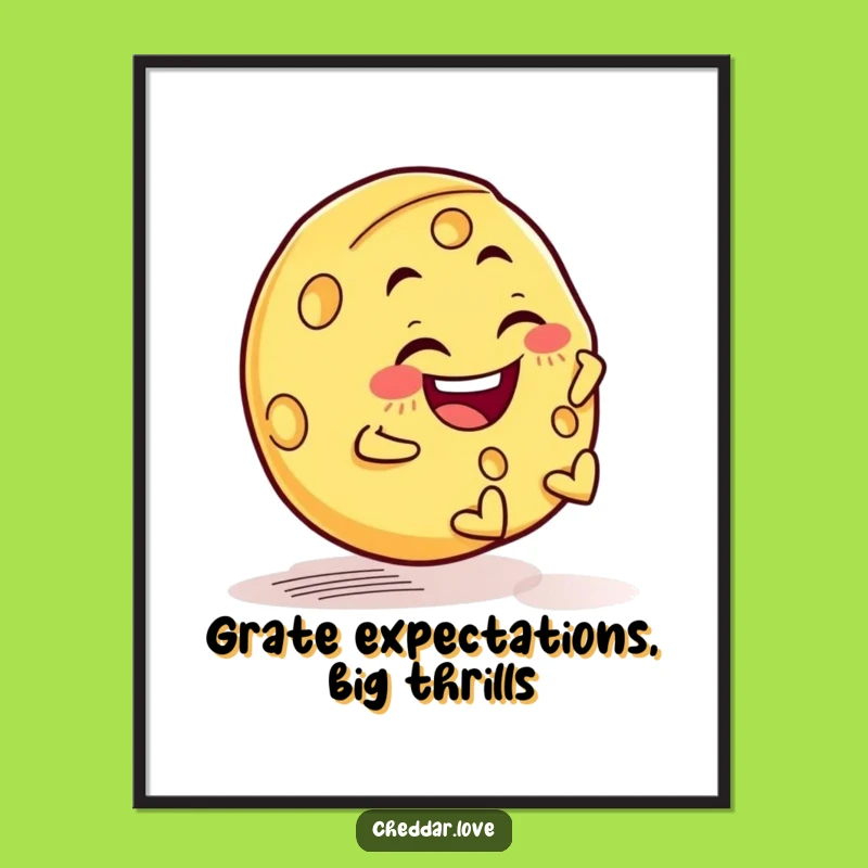 Free Printable Wall Art: Hilarious Rolling Cheese Wheel for Downloadable Decor