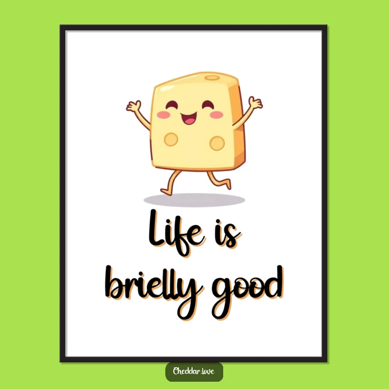 Funny Free Printable Cheese Art: Dancing Wedge, Downloadable Decor