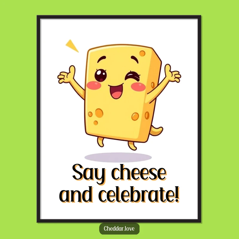 Funny Free Printable Wall Art: Dancing Cheese, Humorous Decor!