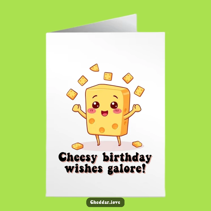 Free Printable Birthday Card: Funny Juggling Cheese - Hilarious Downloadable Gift!