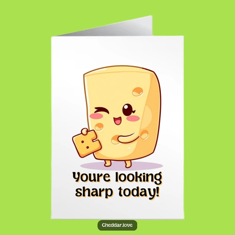 Free Printable Birthday Card: Winking Cheese Wedge Snackin' - Downloadable Greeting