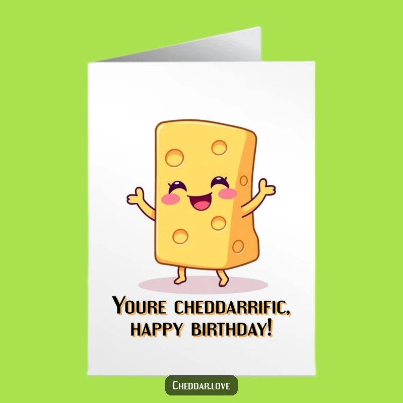 Free Printable Funny Cheese Birthday Card: Joyful Dance Downloadable Digital Treat