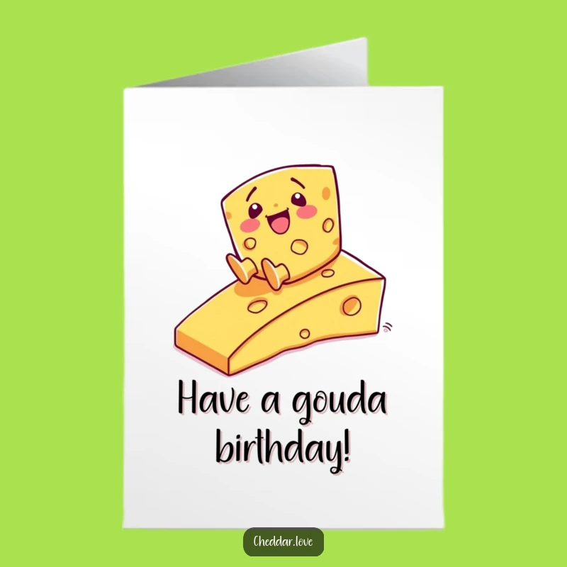 Free Printable Birthday Card: Happy Cheese Slides to Fun, Birthday Downloadable Gift