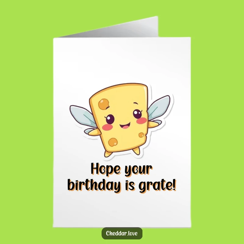 Free Printable Funny Cheese Birthday Card: Cracker Wings Downloadable Digital Gift