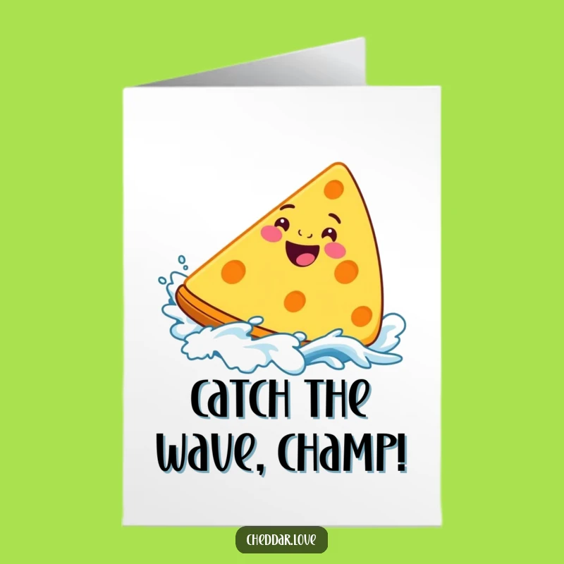 Free Printable Congrats Card: Surfing Cheese - Ride the Success Wave