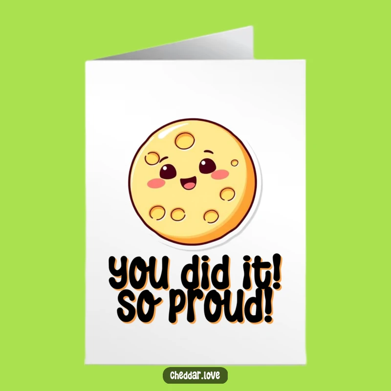Free Printable Congrats Card: Bouncing Cheese - Cheerful Downloadable Celebration Gift