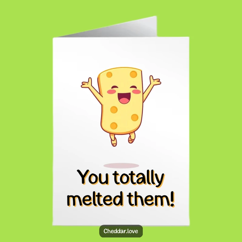 Free Printable Congrats Card: Cheesy Victory Leap! A Fun Downloadable Gift