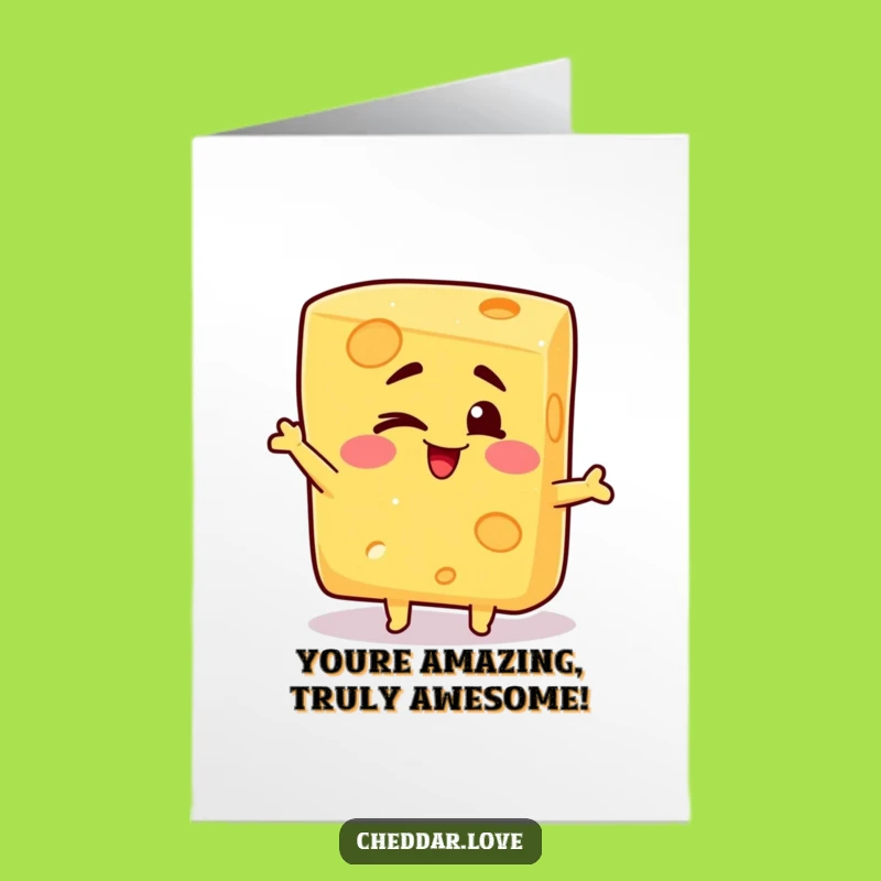 Free Printable Winking Cheese Congrats Card - Silly Downloadable Celebration Gift