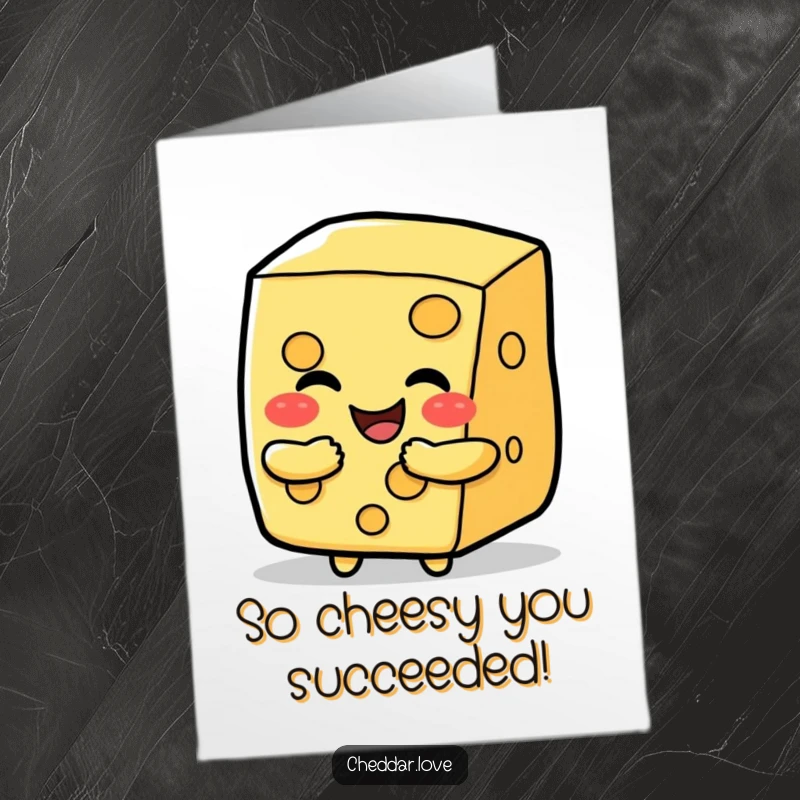 Funny Free Printable Congrats Card: A smiling cheese slice offering a big, warm hug, perfect for celebrating achievements with affection.