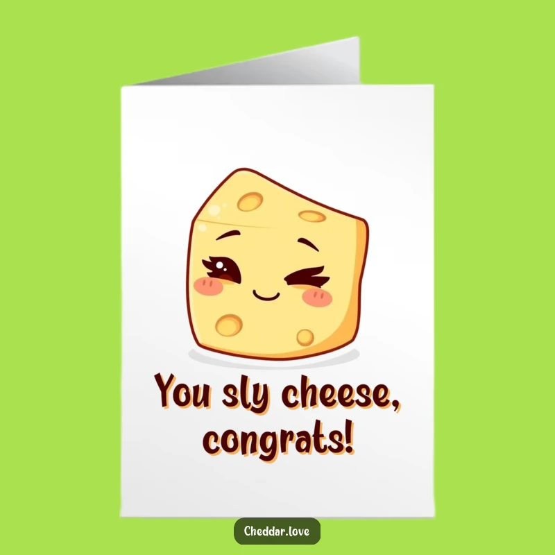 Free Printable Congrats Card: Winking Cheese, Mischievous Downloadable Message