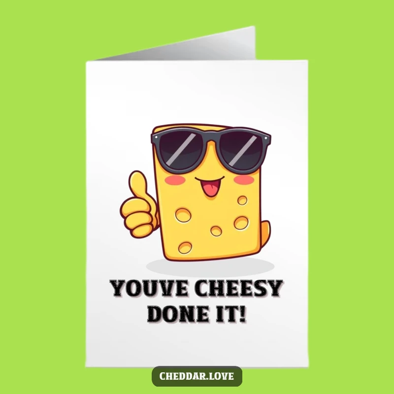 Free Printable Congrats Card: Funny Cheese Dude Thumbs Up Success Greeting