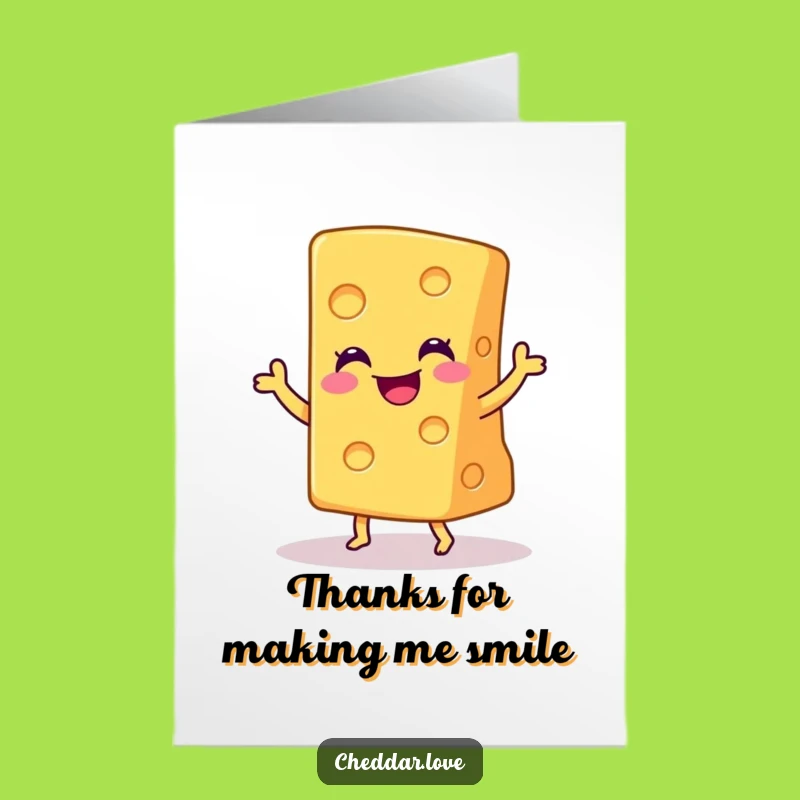 Free Printable Funny Cheese Thank You Card: Joyful Dance Downloadable Digital Gratitude