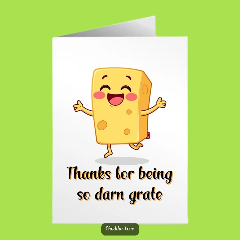 Free Printable Thank You Card: Cheesy Dance Expresses Gratitude Downloadable Gift