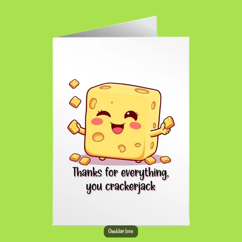 Free Printable Thank You Card: Grateful Juggler Cheese for a Downloadable Gift