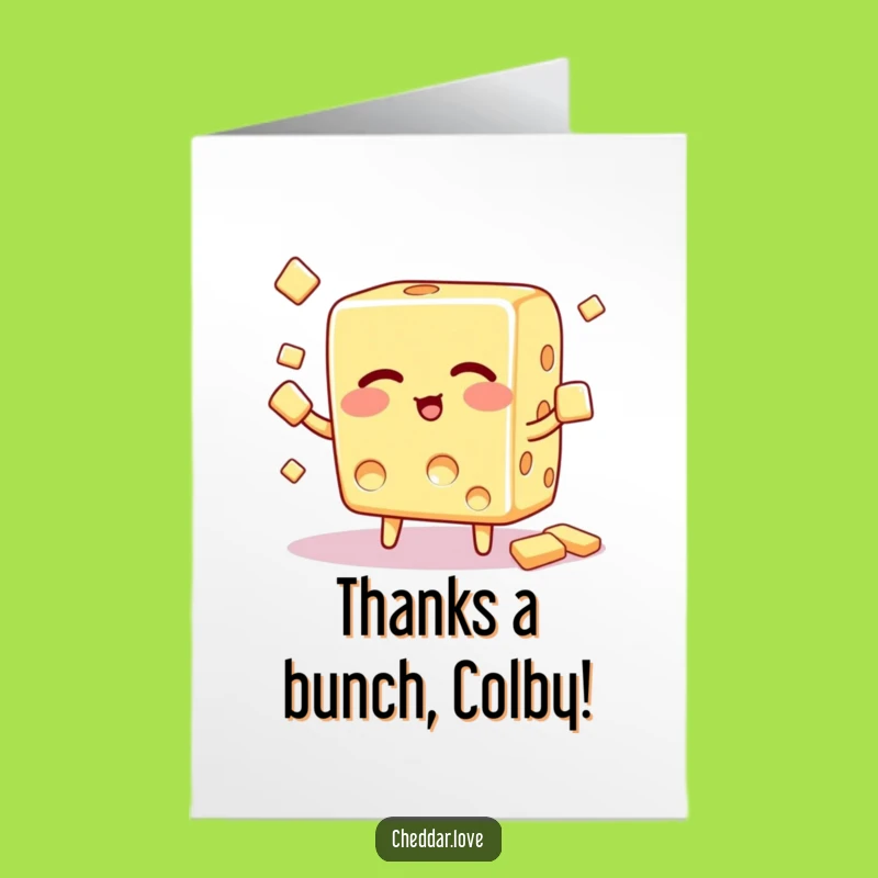 Free Printable Thank You Card: Juggling Cheese Cube Funny Gratitude Downloadable
