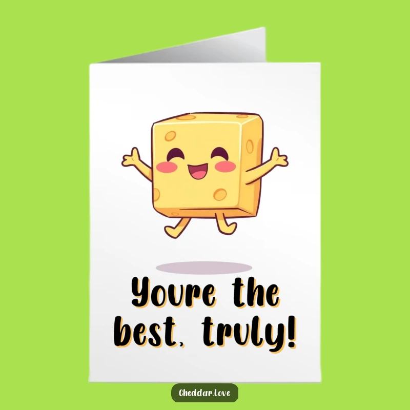 Free Printable Thank You Card: Jumping Cheese Cube - Funny Downloadable