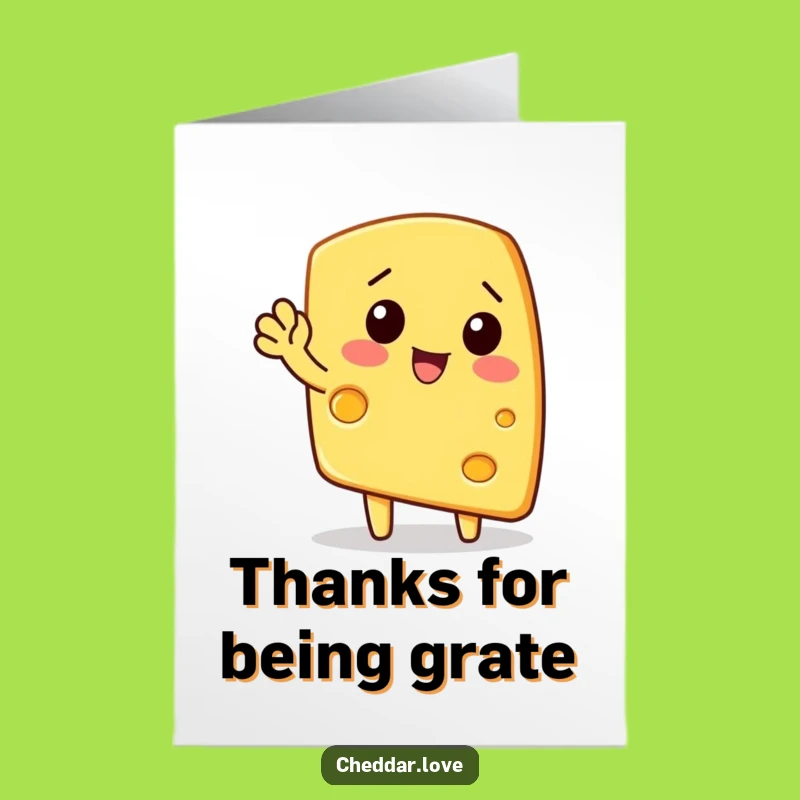 Free Printable Thank You Card: Waving Cheese - Funny Downloadable Thanks
