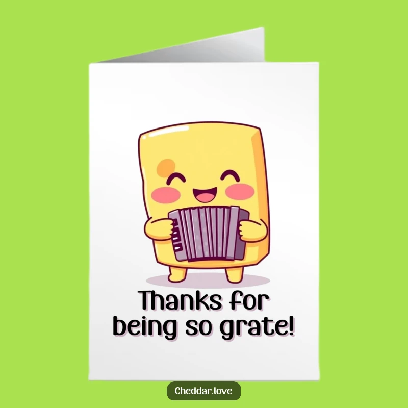 Free Printable Cheese Thank You Card: Funny Music Thanks Downloadable