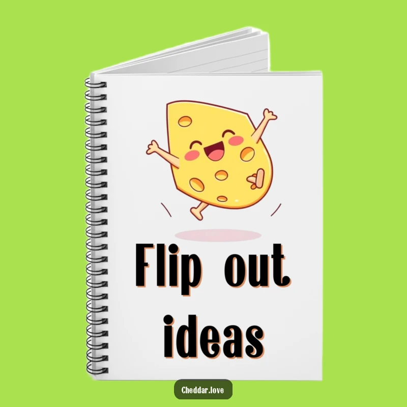 Funny Cartwheeling Cheddar Cheese Notebook - Journal Your Joyful Thoughts