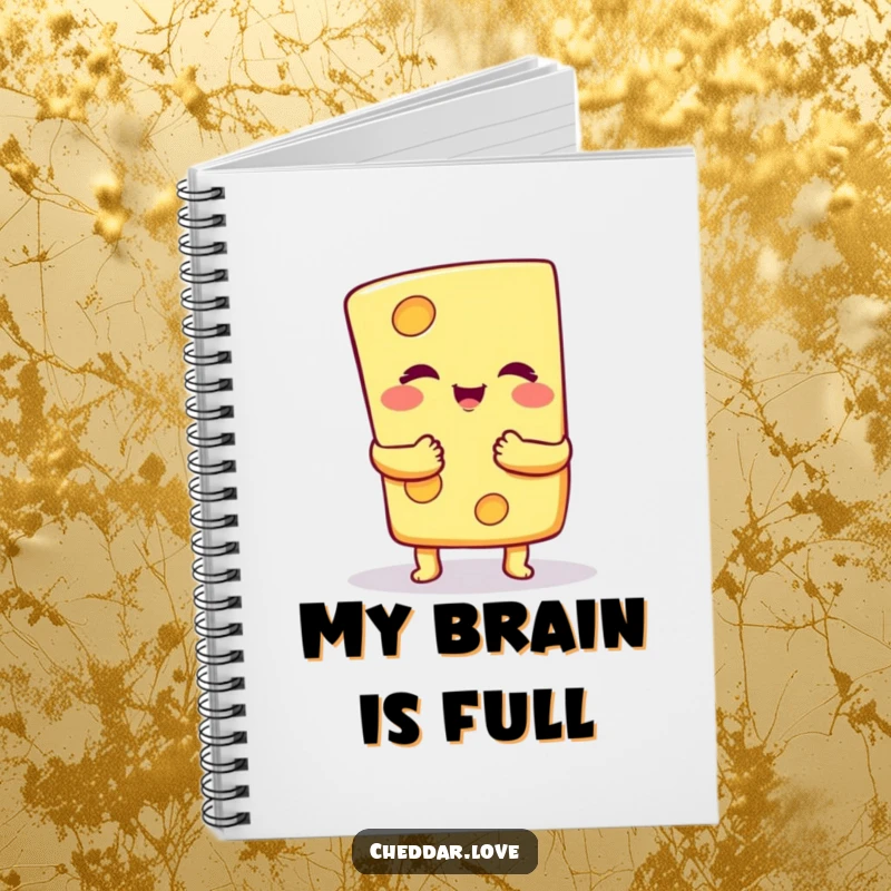 Funny Notebook: A cheerful cheese slice gives a big, warm, cheesy hug, perfect for jotting down notes or creative ideas.
