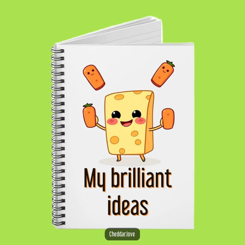 Funny Cheese Juggling Pizza Notebook: Jot Down Ideas with Cheesy Wit