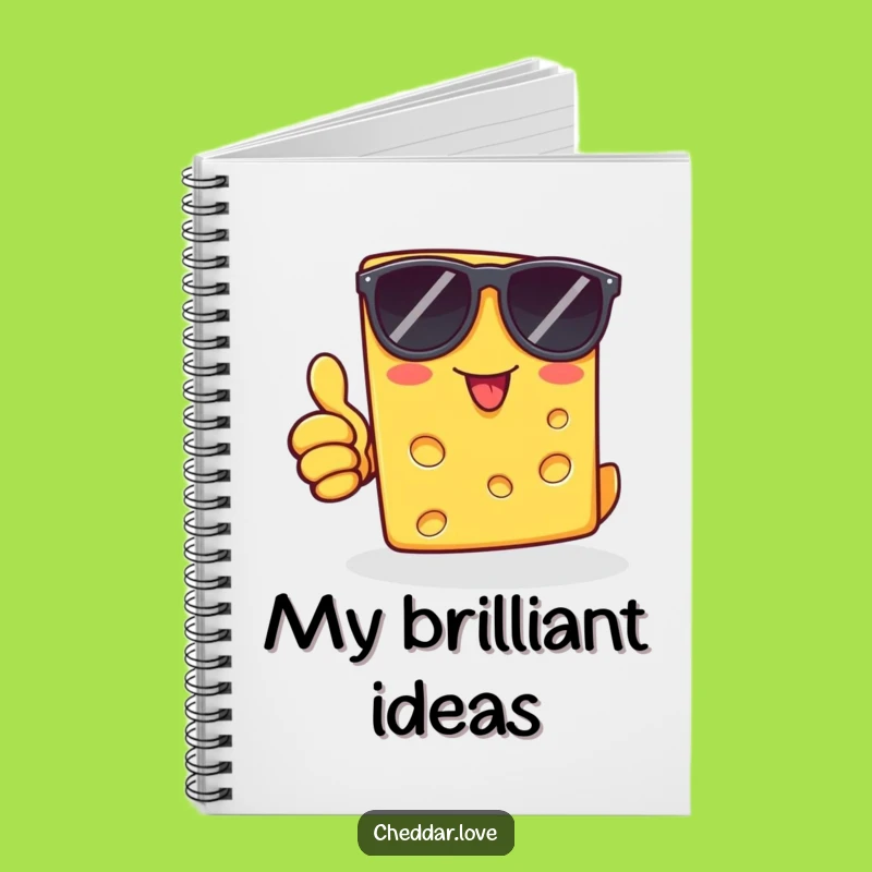 Funny Cheddar Cheese Sunglasses Thumbs Up Notebook: Jot Down Notes with Cheesy Flair