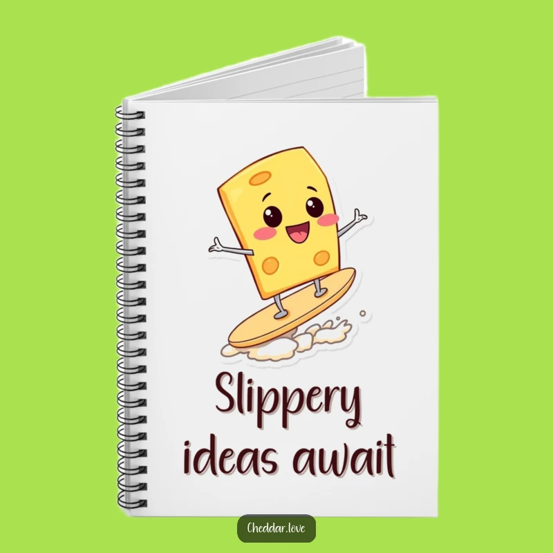 Funny Surfing Cheese Wedge Notebook: Jot Down Ideas with Snack Excitement - Gift!