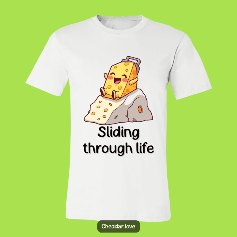 Funny Cheese Grater Slide T-Shirt - Hilarious Mountain Adventure Apparel