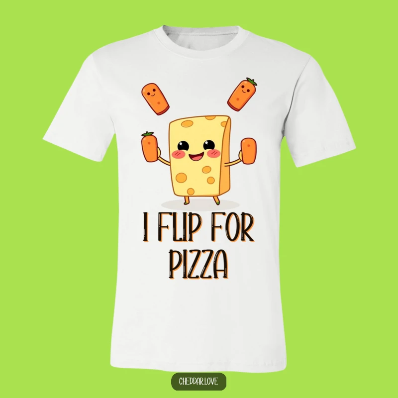 Funny Cheese Juggling Pizza T-Shirt: Hilarious Foodie Apparel