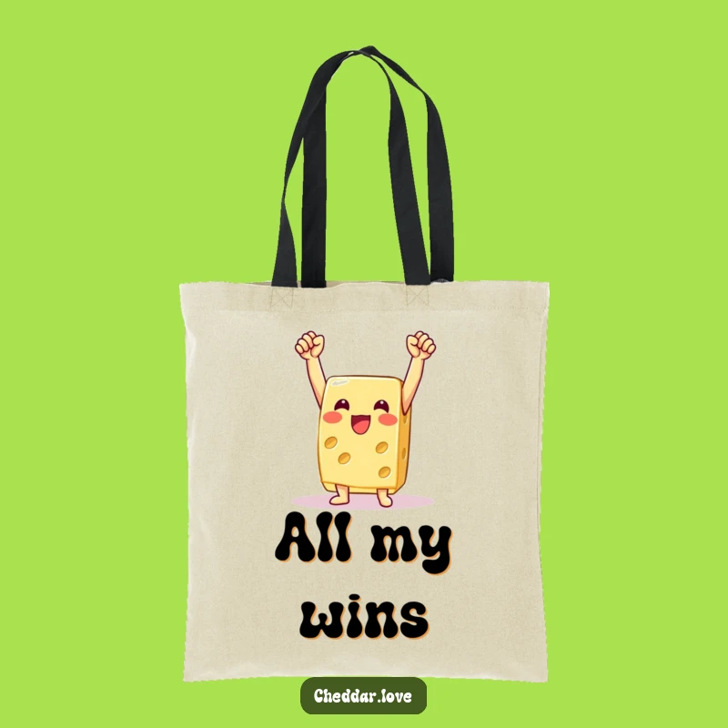 Funny Winning Cheese Tote Bag: Carry Your Essentials and Your Victories - A Hilarious Gift!