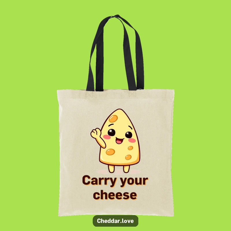 Funny Waving Cheese Tote Bag: Carry Your Goods with Cheerful Style