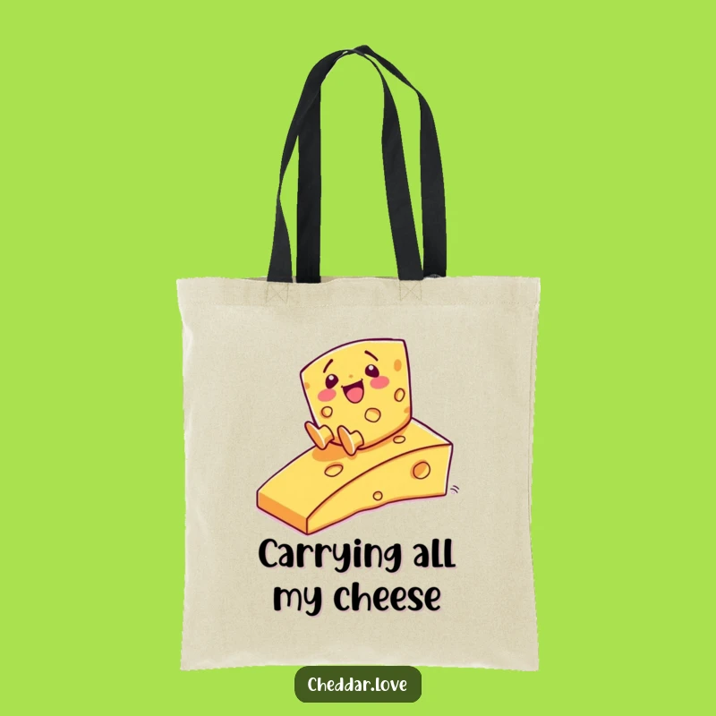 Funny Cheese Slide Tote Bag - Carry Your Groceries with Cheesy Fun, Gift