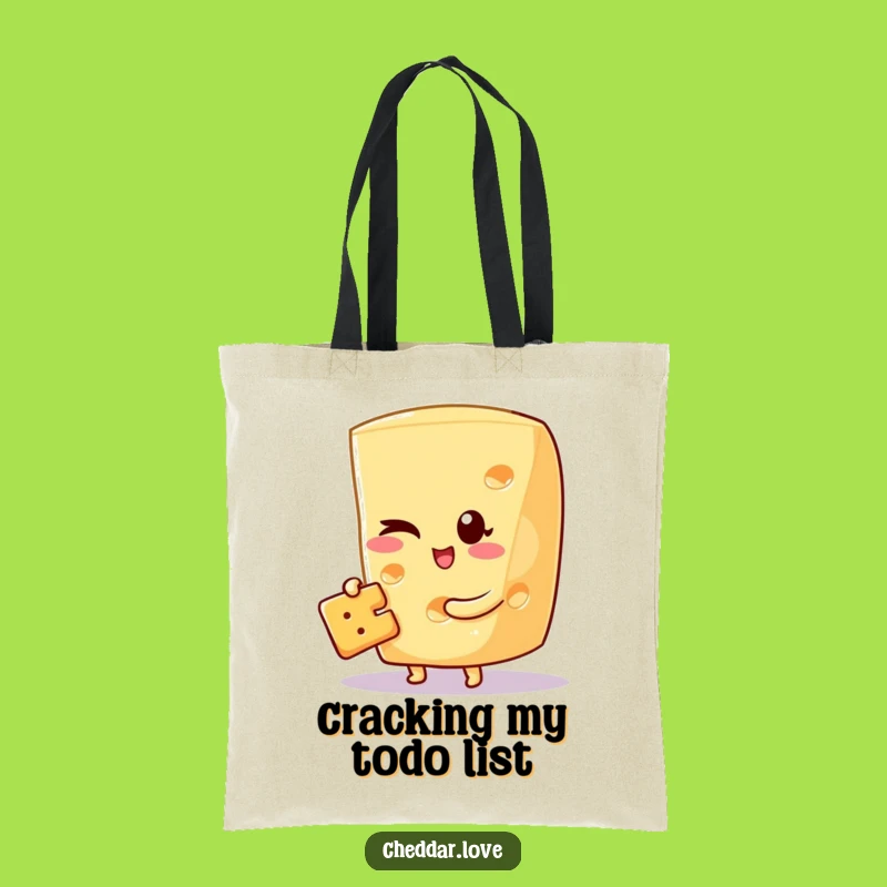 Funny Winking Cheese Tote Bag: Carry Snacks and Smiles