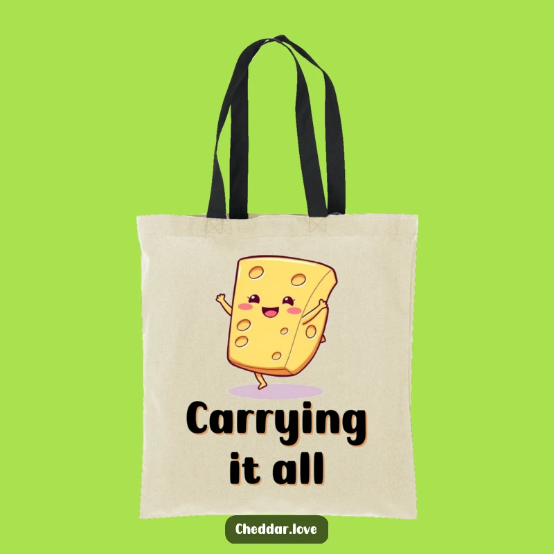 Funny Cartwheel Cheese Tote Bag: Carry Your Fun - A Hilarious Gift for Essentials!