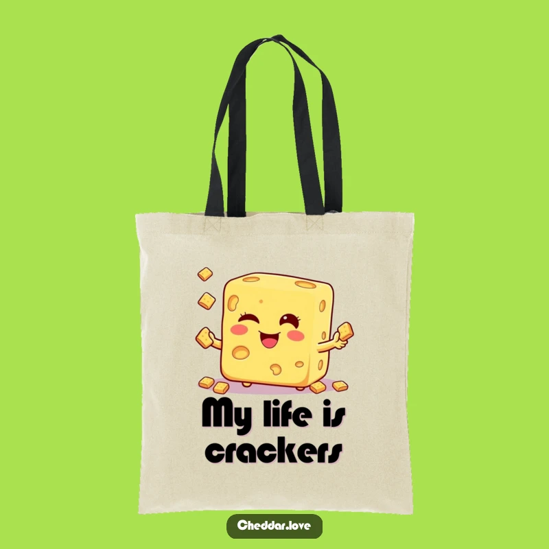 Funny Cheese Cube Juggling Tote Bag - Carry Snacks with Winks, Ideal Gift