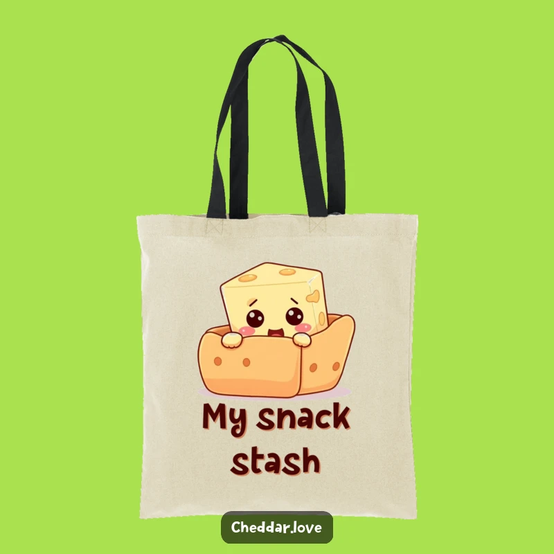 Funny Cheese Tote Bag: Snack Surprise Carry-All - Hilarious Foodie Tote