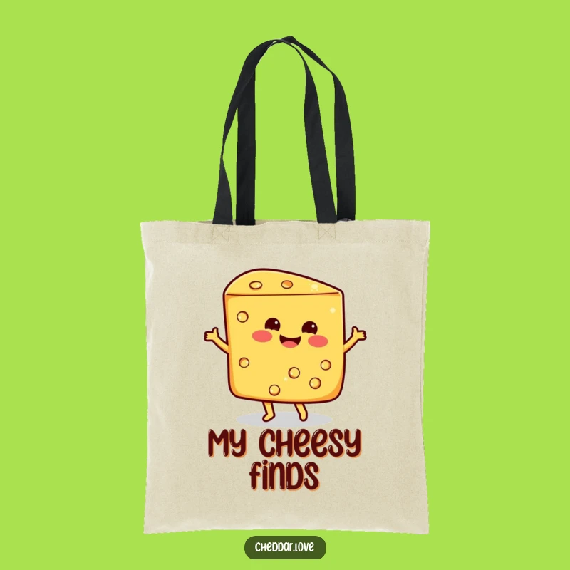 Funny Dancing Cheese Wedge Tote Bag, Perfect Gift for Cheese Enthusiasts