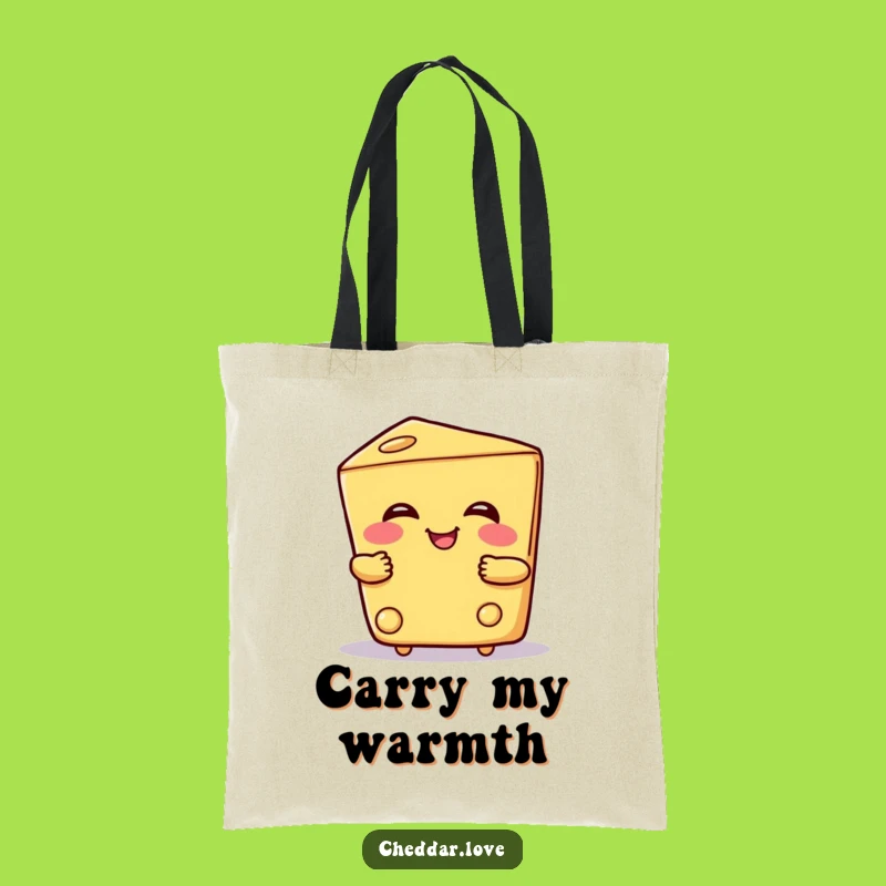 Funny Hugging Cheese Tote Bag: Cheesy embrace for your essentials, a practical funny gift!