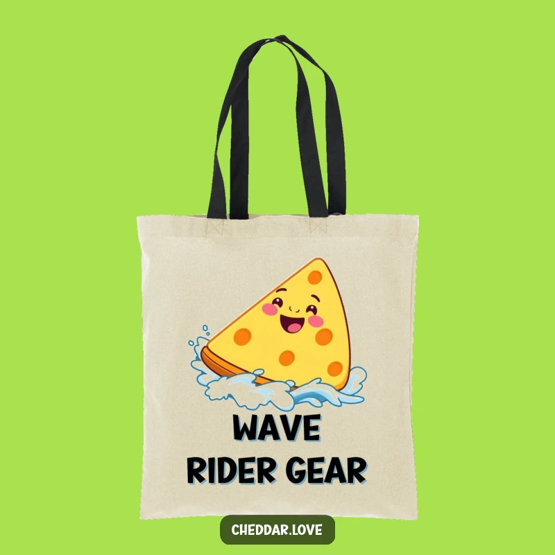 Funny Surfing Cheddar Cheese Tote Bag - Carry Your Fun & Essentials
