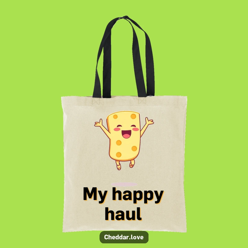 Funny Cheese Tote Bag: Joyful Leap - Hilarious Carry-All Accessory