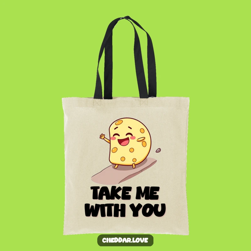 Funny Cheese Wheel Tote Bag: Carry Your Fun Downhill - Ideal Gift!